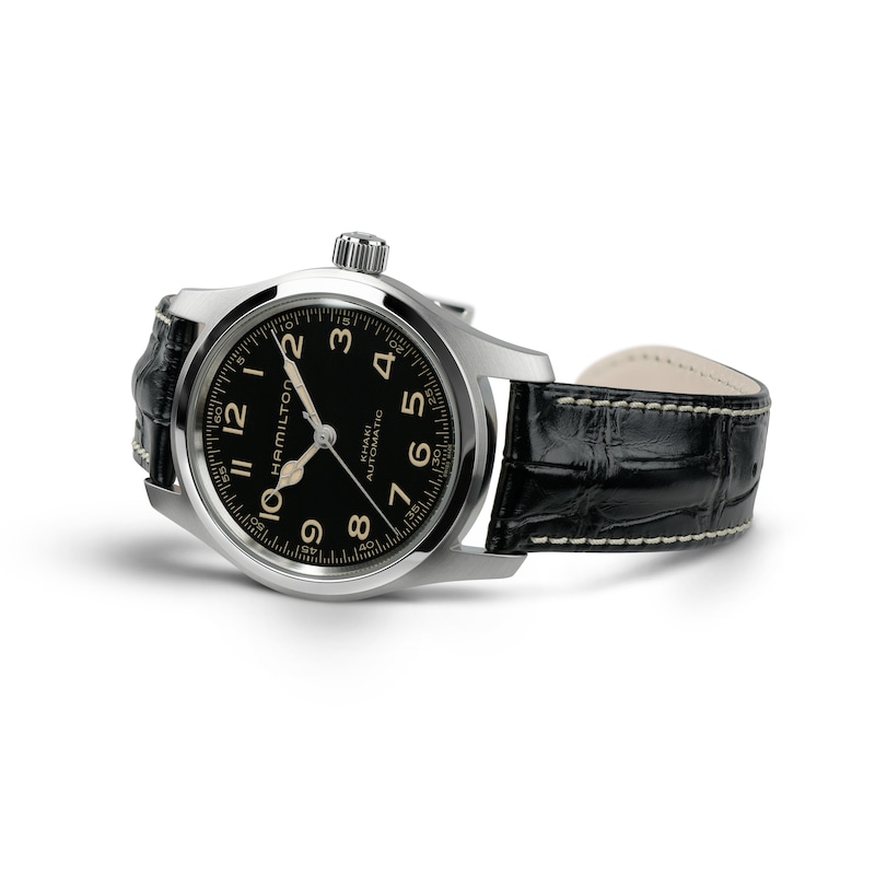 Main Image 2 of Hamilton Khaki Field Murph Black Leather Strap Watch
