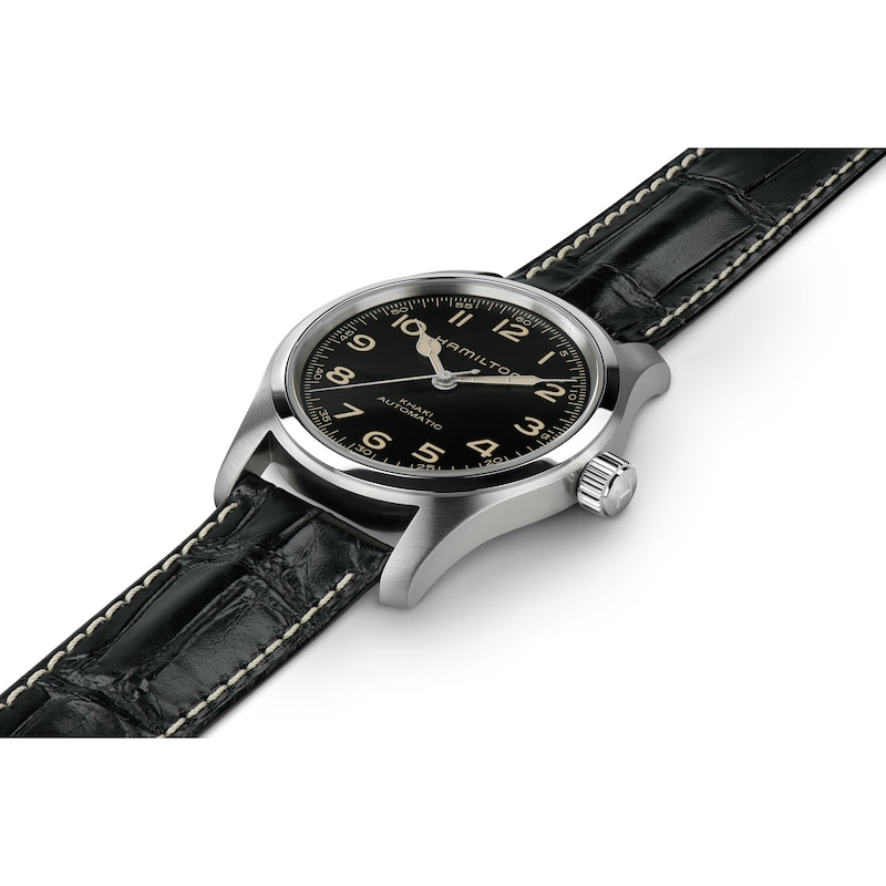 Main Image 3 of Hamilton Khaki Field Murph Black Leather Strap Watch