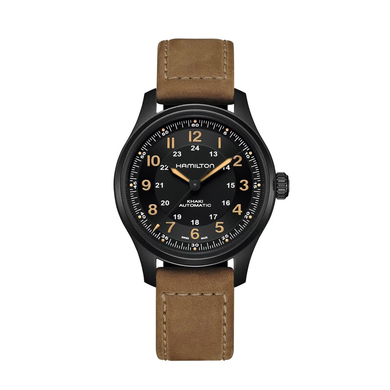 Main Image 1 of Hamilton Khaki Field Titanium Auto Brown Leather Strap Watch