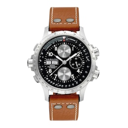 Hamilton Khaki Aviation X-Wind Brown Leather Strap Watch