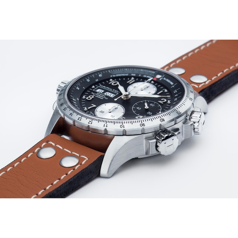 Main Image 2 of Hamilton Khaki Aviation X-Wind Brown Leather Strap Watch