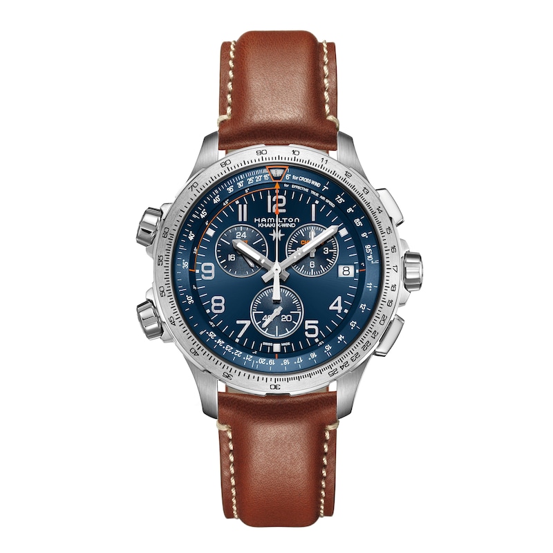 Main Image 1 of Hamilton Khaki Aviation X-Wind GMT Brown Leather Strap Watch
