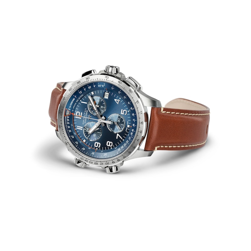 Main Image 2 of Hamilton Khaki Aviation X-Wind GMT Brown Leather Strap Watch