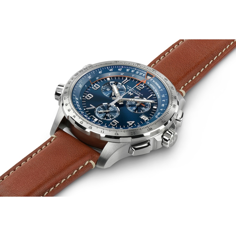 Hamilton Khaki Aviation X-Wind GMT Brown Leather Strap Watch