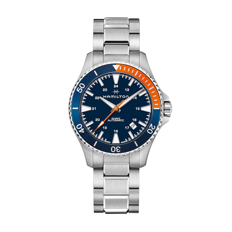 Hamilton Khaki Navy Scuba Automatic Orange Bezel Detail Bracelet Watch