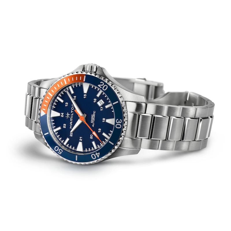 Hamilton Khaki Navy Scuba Automatic Orange Bezel Detail Bracelet Watch