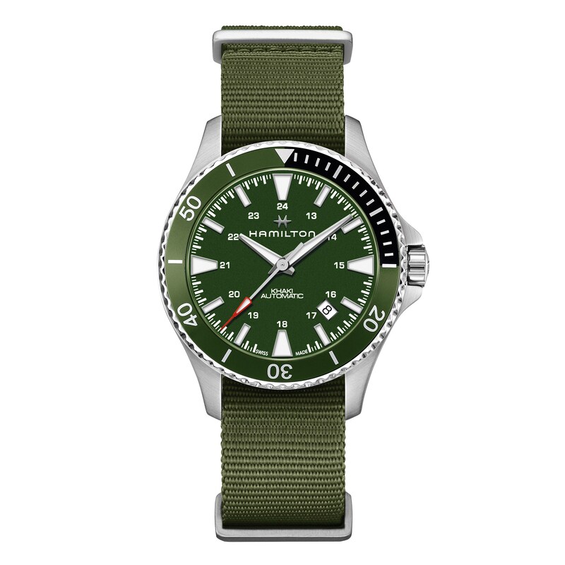 Main Image 1 of Hamilton Khaki Navy Scuba Green Fabric Strap Watch