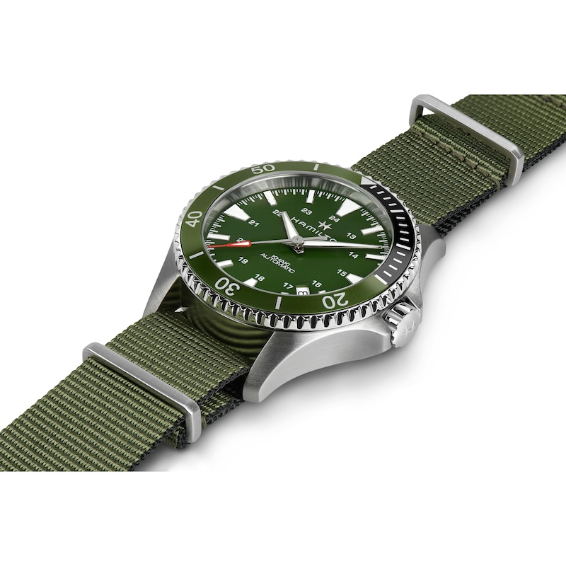 Hamilton Khaki Navy Scuba Green Fabric Strap Watch