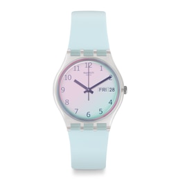 Swatch Ultraciel Unisex Light Blue Silicone Strap Watch