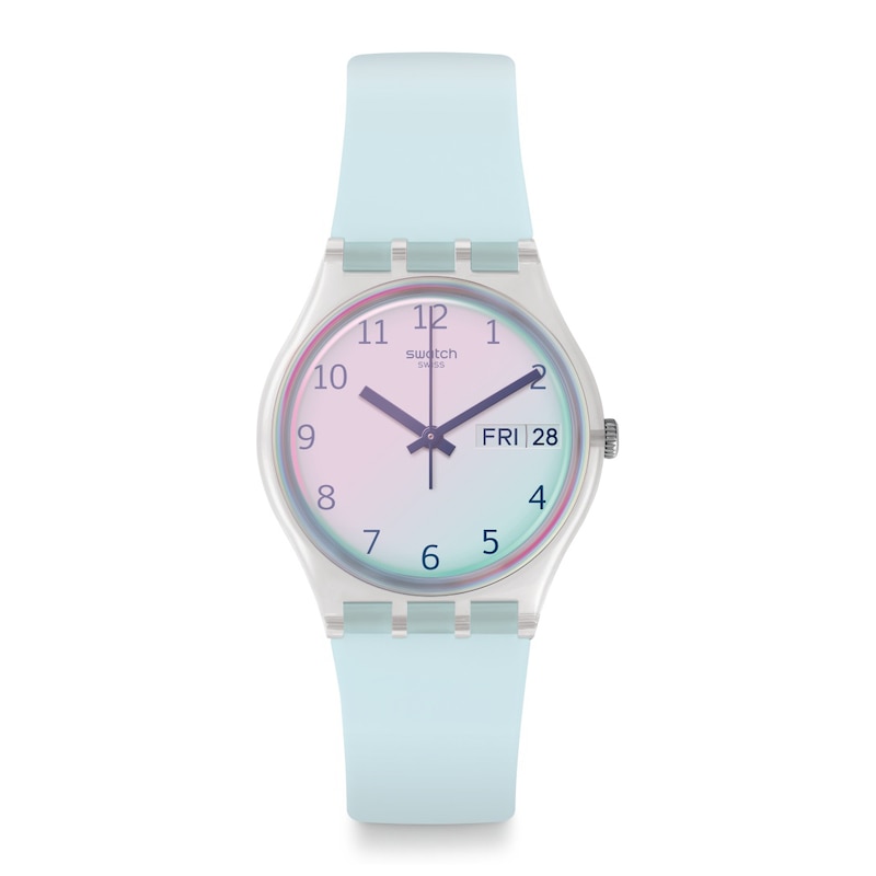 Swatch Ultraciel Unisex Light Blue Silicone Strap Watch