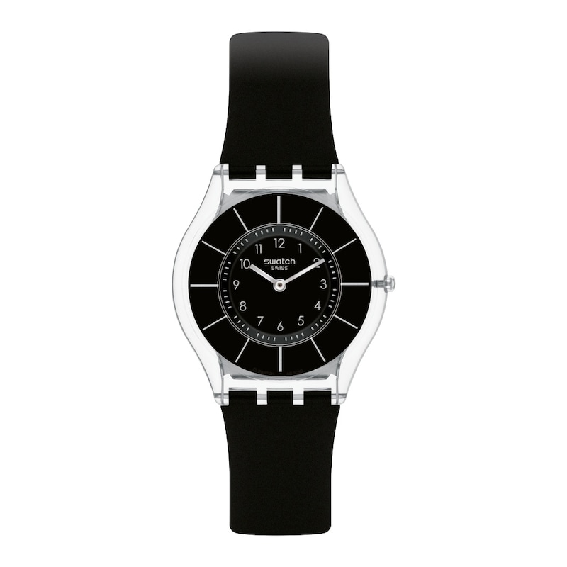 Swatch Black Classiness Unisex Black Silicone Strap Watch