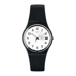 Swatch Once Again Unisex Black Plastic Strap Watch