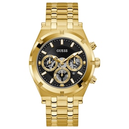 Guess Continental Men's Chrono Dial Gold Tone Bracelet Watch