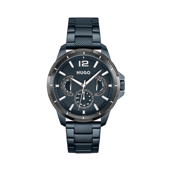 HUGO #SPORT Men's Blue IP Bracelet Watch