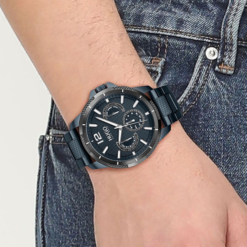 Main Image 4 of HUGO #SPORT Men's Blue IP Bracelet Watch
