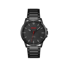 HUGO #FIRST Men's Black IP Bracelet Watch