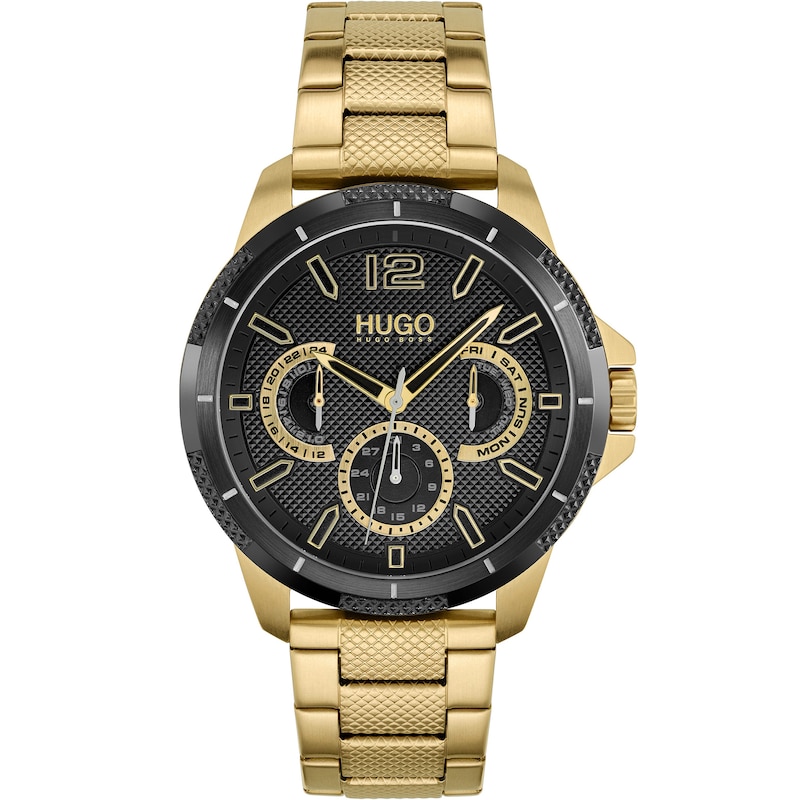 HUGO #SPORT Men's Yellow Gold Tone Bracelet Watch