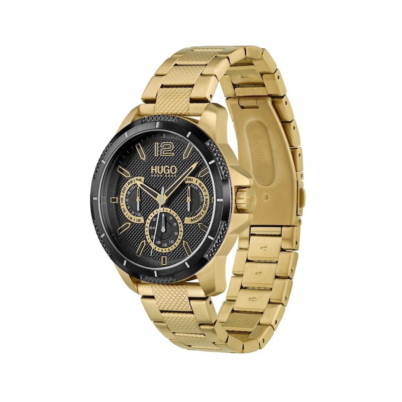 HUGO #SPORT Men's Yellow Gold Tone Bracelet Watch
