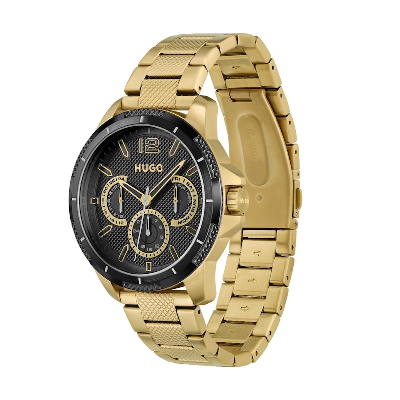 HUGO #SPORT Men's Yellow Gold Tone Bracelet Watch