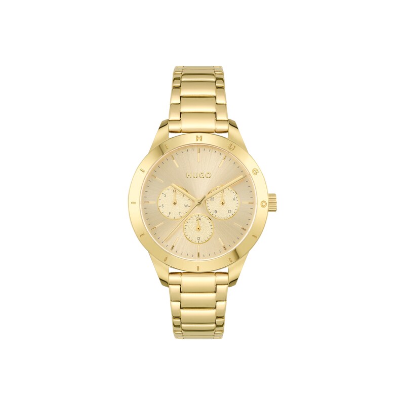 HUGO #FRIEND Ladies' Yellow Gold Tone Bracelet Watch