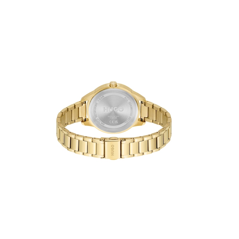 HUGO #FRIEND Ladies' Yellow Gold Tone Bracelet Watch