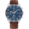 Thumbnail Image 1 of Tommy Hilfiger Men's Blue Dial Brown Leather Strap Watch