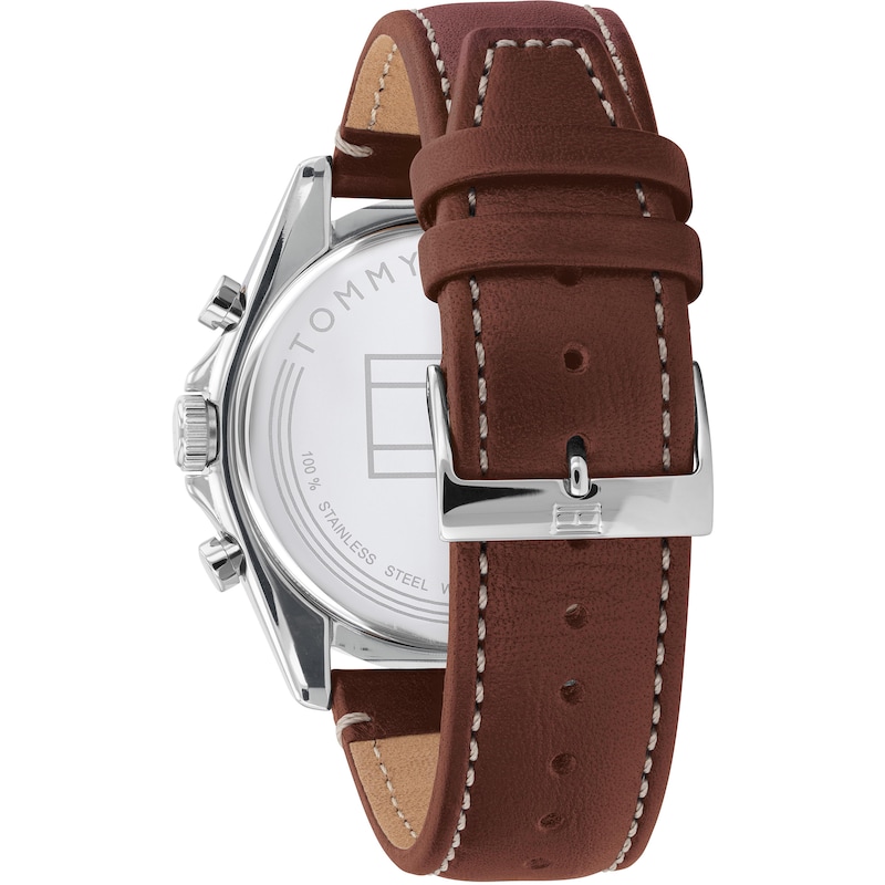 Main Image 3 of Tommy Hilfiger Men's Blue Dial Brown Leather Strap Watch