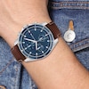 Thumbnail Image 3 of Tommy Hilfiger Men's Blue Dial Brown Leather Strap Watch