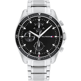 Tommy Hilfiger Men's Black Dial Stainless Steel Bracelet Watch