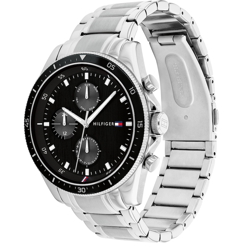 Tommy Hilfiger Men's Black Dial Stainless Steel Bracelet Watch