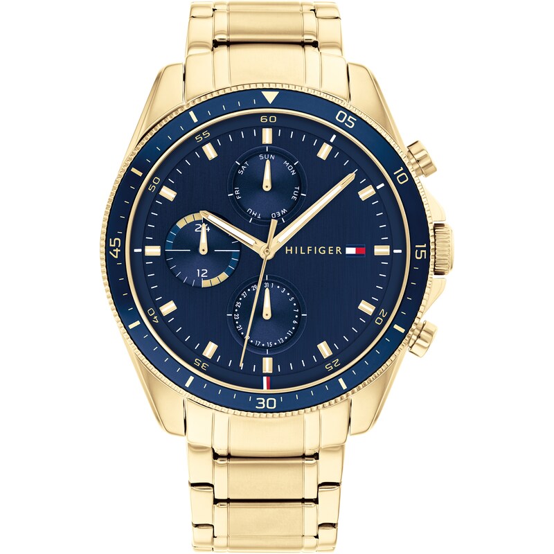 Main Image 1 of Tommy Hilfiger Men's Blue Dial Yellow Gold Tone Watch