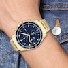Thumbnail Image 5 of Tommy Hilfiger Men's Blue Dial Yellow Gold Tone Watch