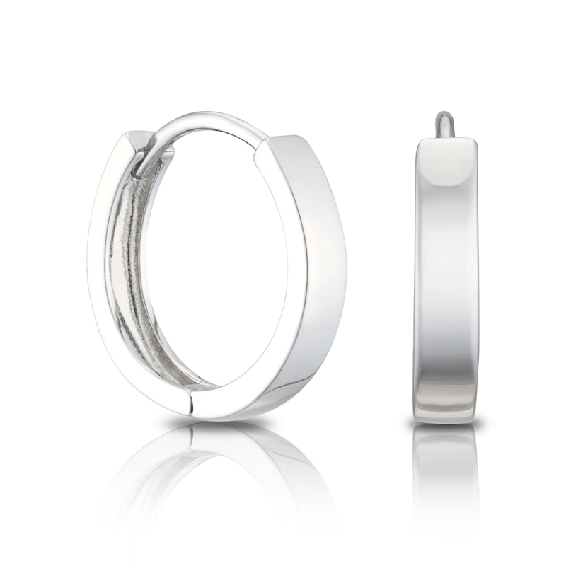 Silver 10mm Huggie Hoop Earrings