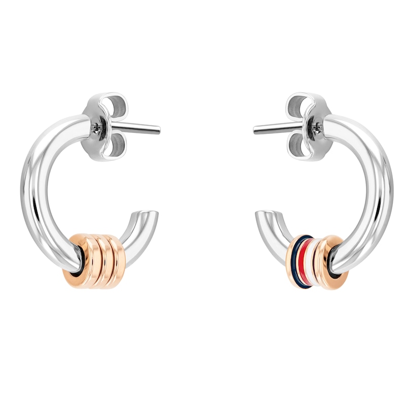 Main Image 1 of Tommy Hilfiger Ladies' Tri-Colour Bead Hoop Earrings