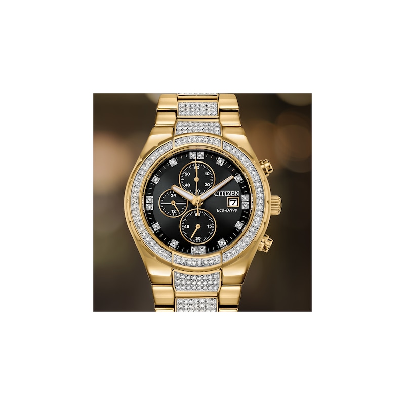 Main Image 4 of Citizen Crystal Men's Yellow Gold Tone Bracelet Watch
