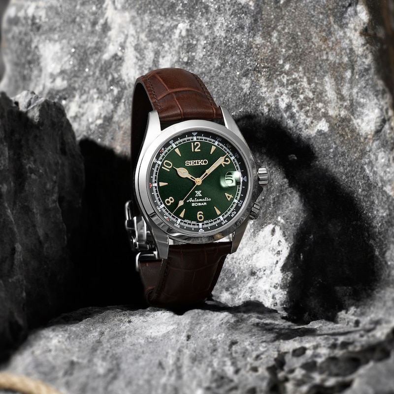 Main Image 4 of Seiko Prospex Alpinist Men's Brown Leather Strap