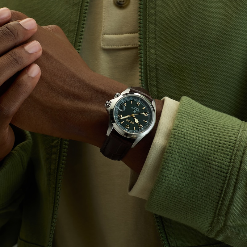 Main Image 5 of Seiko Prospex Alpinist Men's Brown Leather Strap