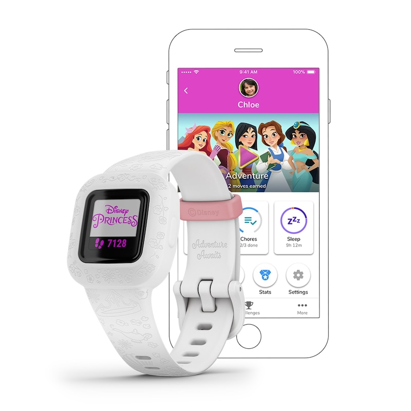 Main Image 3 of Garmin Vivofit Jr.3 Disney Princess White Activity Tracker