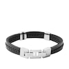 Thumbnail Image 2 of Fossil Essentials Men's Black Leather Multi-Strand Bracelet