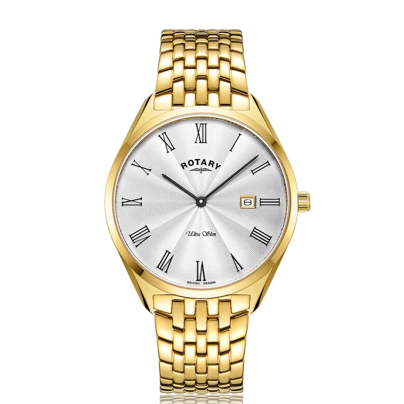 Rotary  Ultra Slim Men's Yellow Gold Tone Bracelet Watch