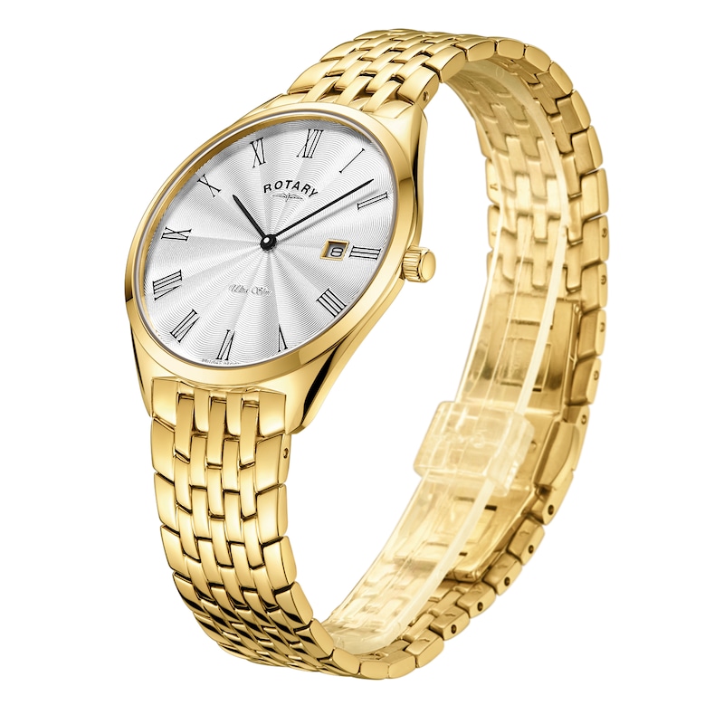 Rotary  Ultra Slim Men's Yellow Gold Tone Bracelet Watch