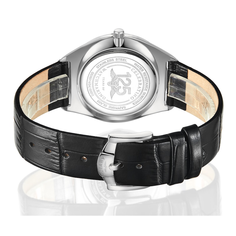 Main Image 3 of Rotary  Ultra Slim Men's Black Leather Strap Watch