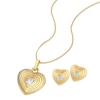 Thumbnail Image 2 of Sterling Silver Yellow Gold Plated Heart Cubic Zirconia Pendant & Earrings Set