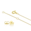 Thumbnail Image 2 of Sterling Silver Yellow Gold Plated Heart Cubic Zirconia Pendant & Earrings Set