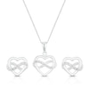 Thumbnail Image 1 of Sterling Silver Heart Cubic Zirconia Infinity Pendant & Earrings Set