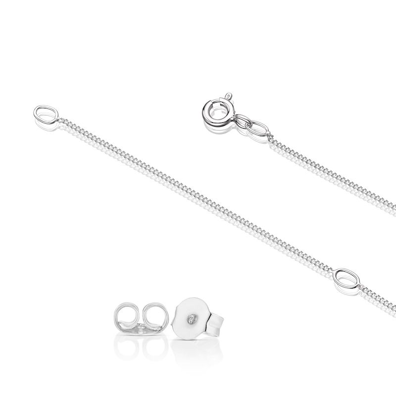 Main Image 2 of Sterling Silver Heart Cubic Zirconia Infinity Pendant & Earrings Set