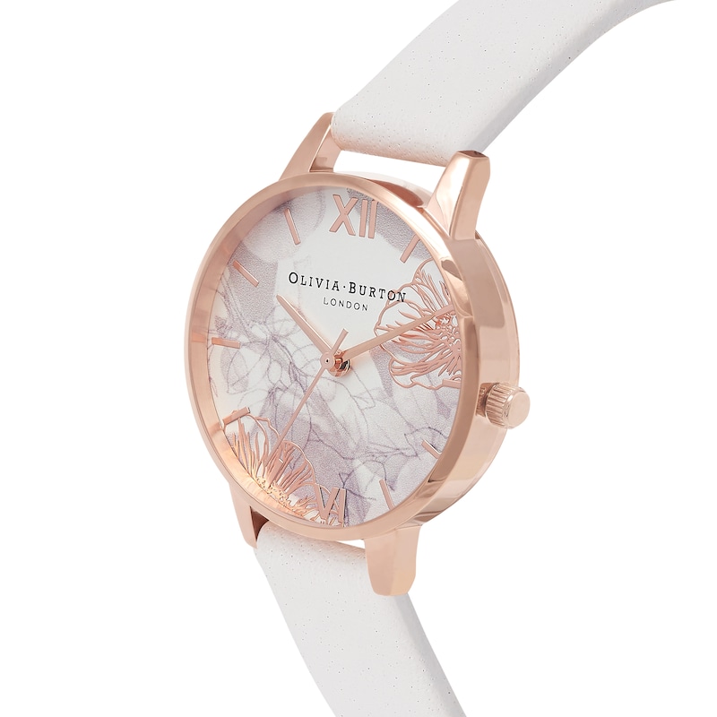 Olivia Burton Abstract Florals Ladies' Pink Strap Watch