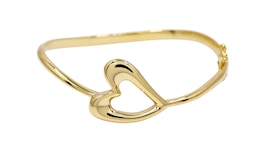 HS Edit HEARTS 18ct Yellow Gold Plated Abstract Heart Bangle