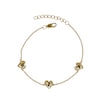 Thumbnail Image 1 of HS Edit HEARTS 18ct Yellow Gold Plated Sterling Silver Triple Hammered Heart Station Bracelet
