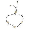 Thumbnail Image 1 of HS Edit HEARTS 18ct Yellow Gold Plated Sterling Silver Triple Heart Station Brown Cord Friendship Bracelet